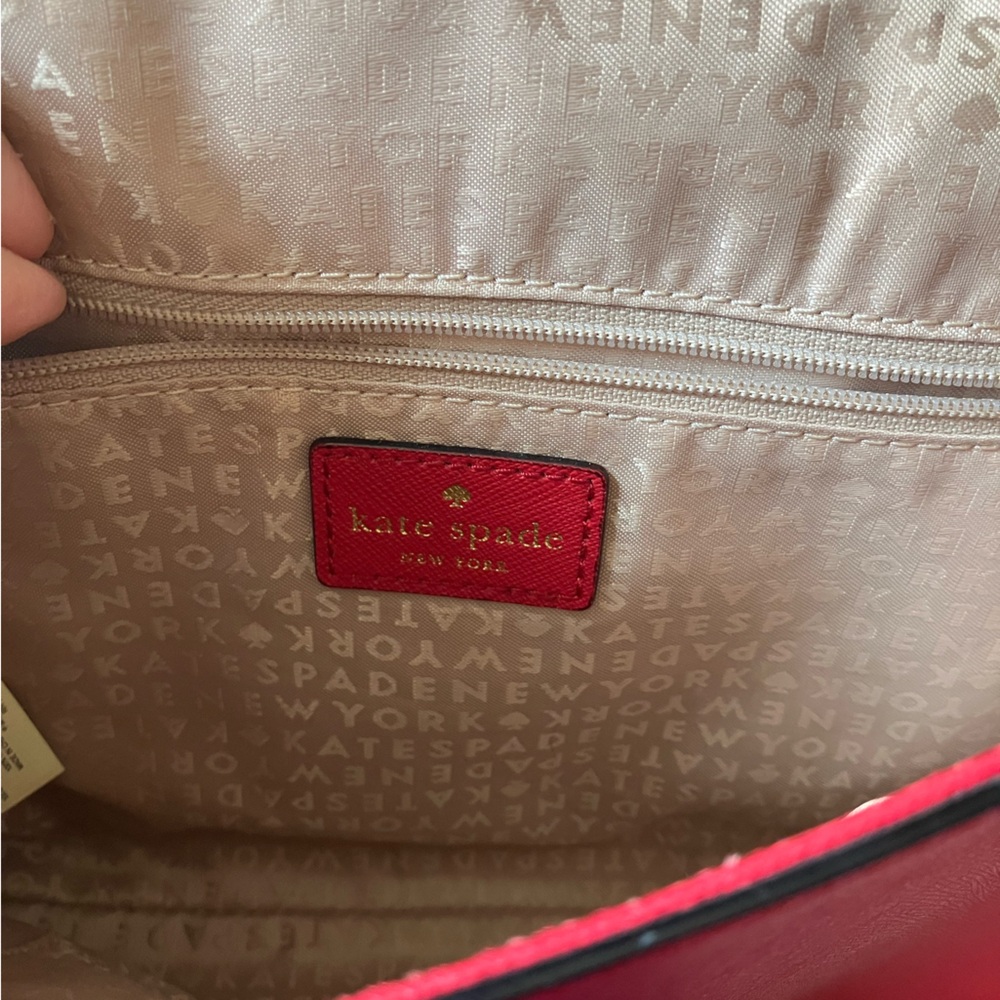 Kate Spade Scarlet Red Leather Chain Strap Crossbody Purse - Picture 10 of 10